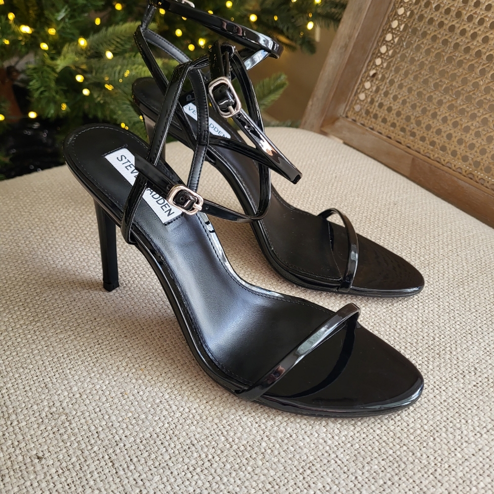 Steve Madden Women's 9 Theresa High Heel Sandals Black Patent